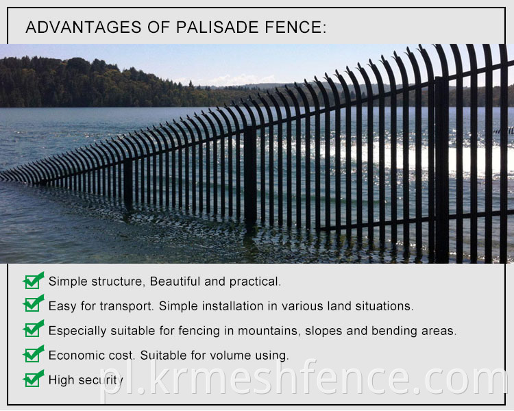 2.1m Galvanized and Powder Coated Australia Palisade Fence